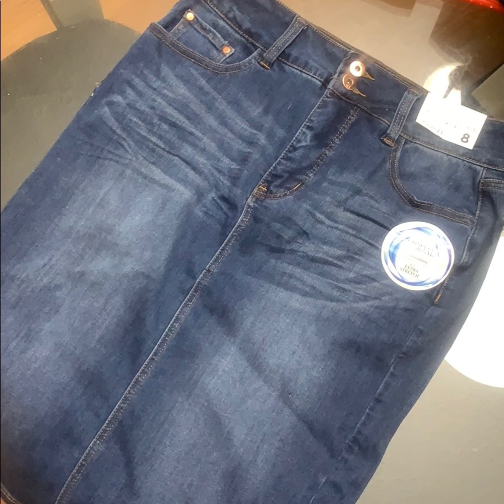 Modal Denim pencil skirt